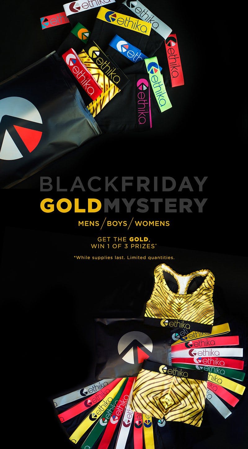 Ethika on X: The Black Friday Sale is live at  If  you purchase a mystery pair and recieve a golden pair in your shipment, you  win a 3 YEAR SUPPLY OF